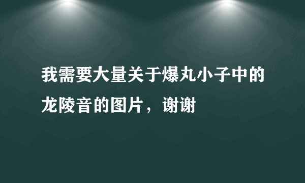 我需要大量关于爆丸小子中的龙陵音的图片，谢谢