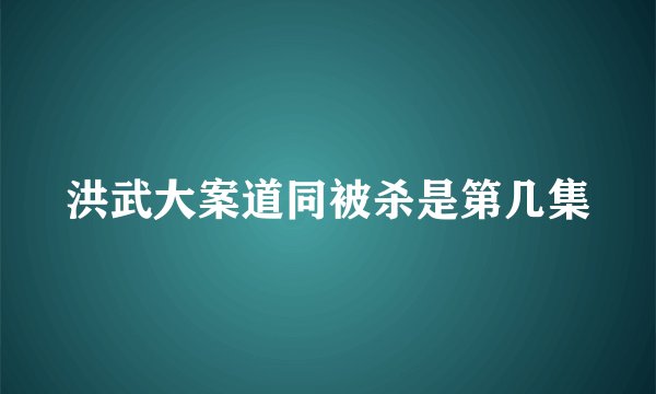 洪武大案道同被杀是第几集
