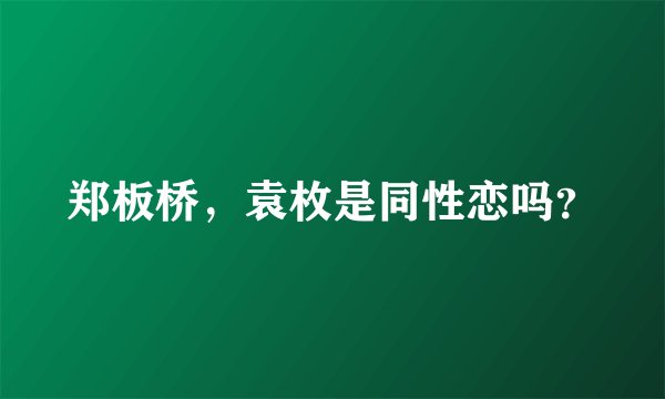 郑板桥，袁枚是同性恋吗？