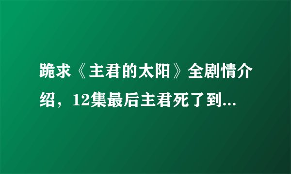 跪求《主君的太阳》全剧情介绍，12集最后主君死了到底有没有死，后来又是怎么发展的
