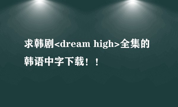 求韩剧<dream high>全集的韩语中字下载！！