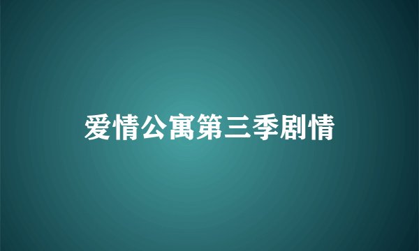 爱情公寓第三季剧情