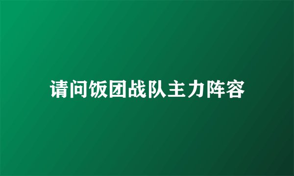 请问饭团战队主力阵容