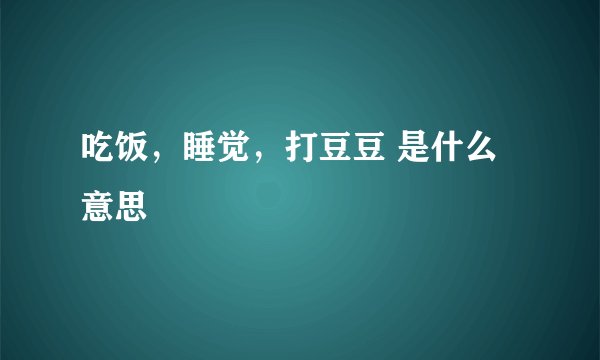 吃饭，睡觉，打豆豆 是什么意思