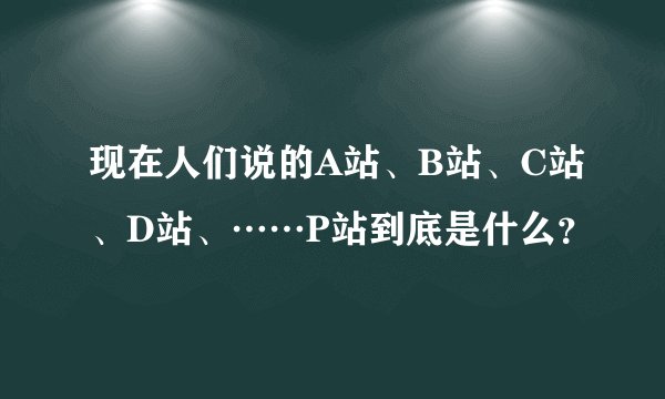 现在人们说的A站、B站、C站、D站、……P站到底是什么？