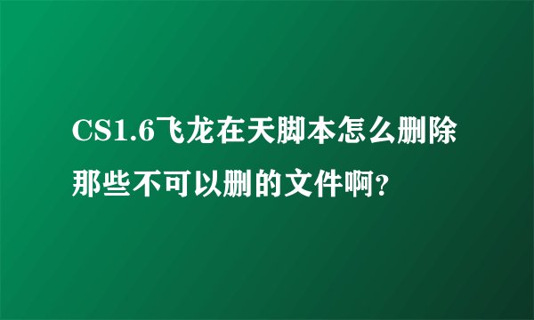 CS1.6飞龙在天脚本怎么删除那些不可以删的文件啊？