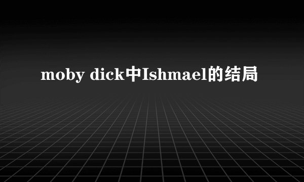 moby dick中Ishmael的结局