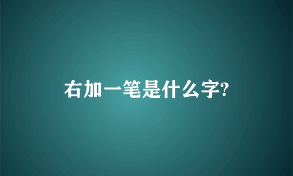 右加一笔是什么字?