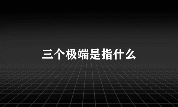 三个极端是指什么