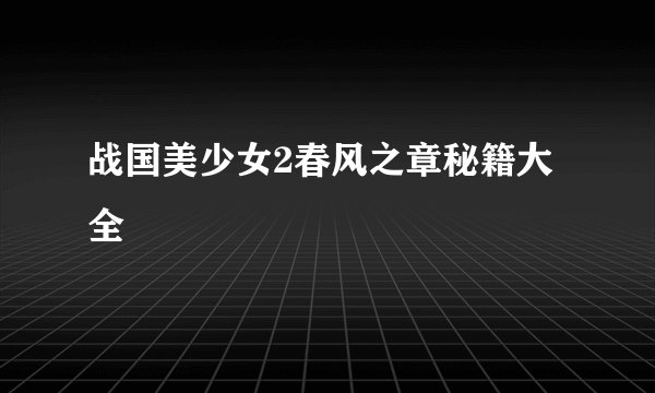 战国美少女2春风之章秘籍大全