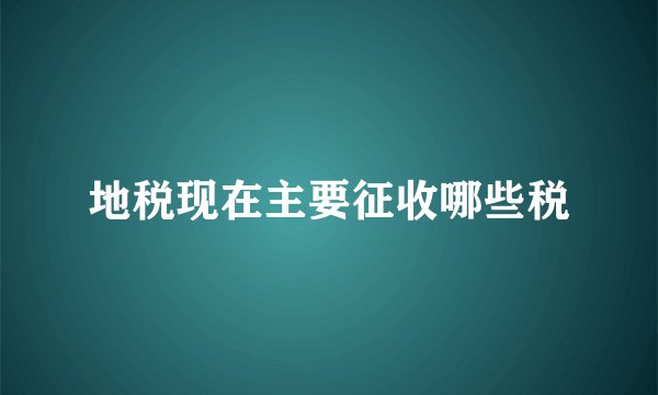 地税现在主要征收哪些税