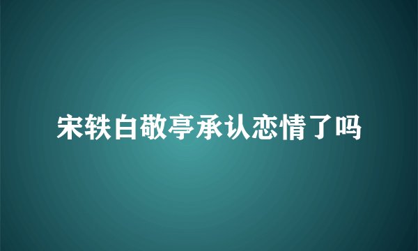 宋轶白敬亭承认恋情了吗