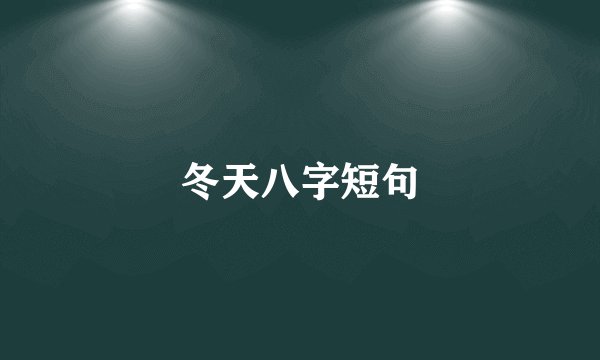 冬天八字短句