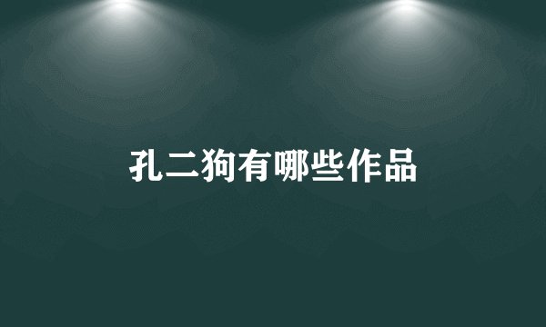 孔二狗有哪些作品