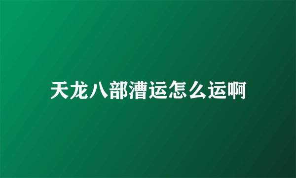 天龙八部漕运怎么运啊