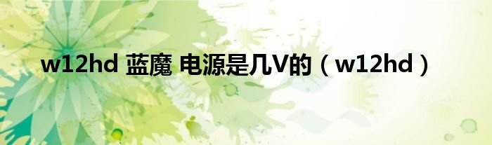 w12hd蓝魔电源是几V的w12hd