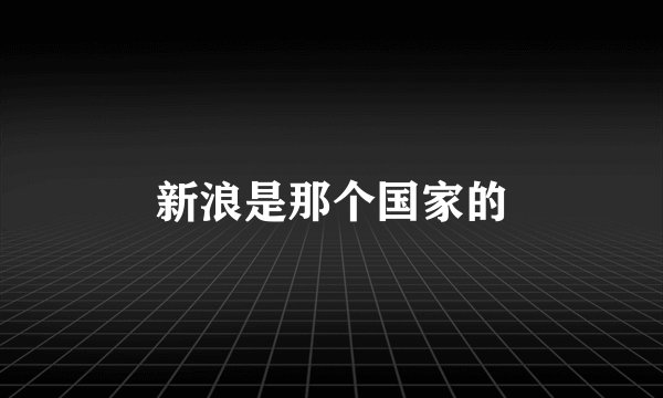 新浪是那个国家的