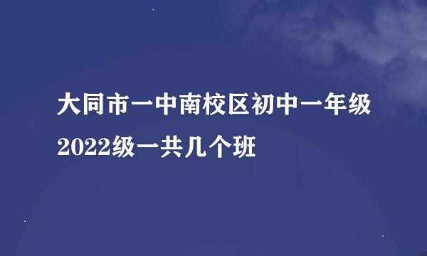 大同市一中南校区初中一年级2022级一共几个班