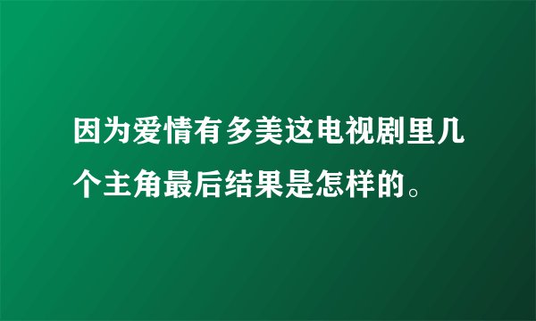 因为爱情有多美这电视剧里几个主角最后结果是怎样的。