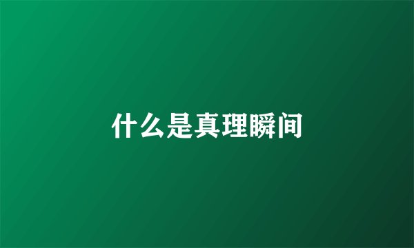 什么是真理瞬间