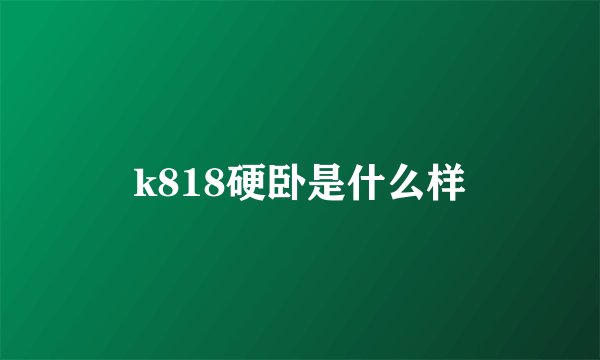 k818硬卧是什么样