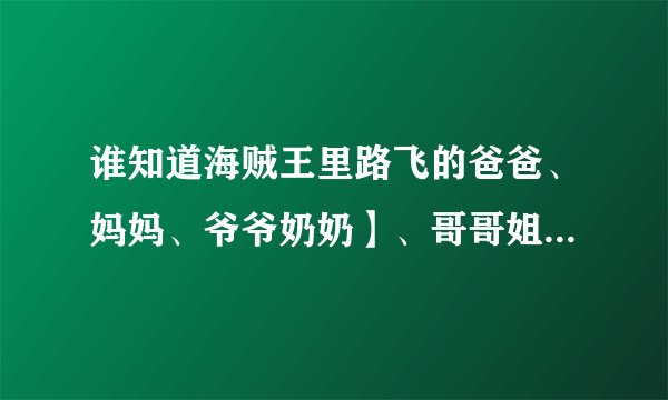谁知道海贼王里路飞的爸爸、妈妈、爷爷奶奶】、哥哥姐姐是干什么的？如题 谢谢了