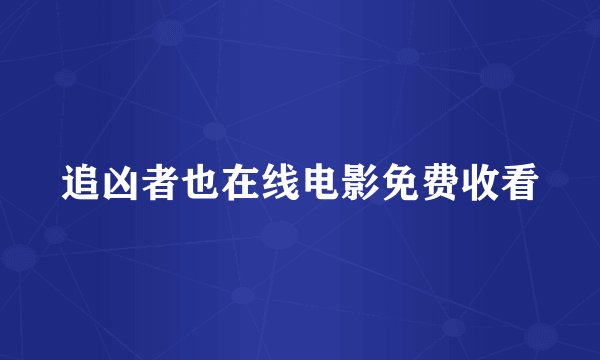 追凶者也在线电影免费收看