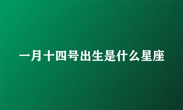 一月十四号出生是什么星座