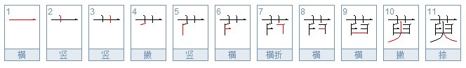萸的笔顺笔画顺序