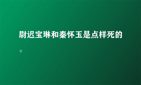尉迟宝琳和秦怀玉是点样死的。