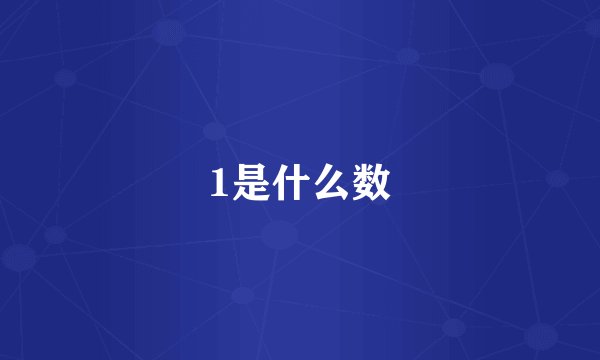 1是什么数