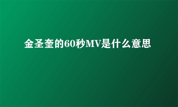 金圣奎的60秒MV是什么意思
