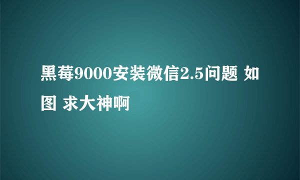 黑莓9000安装微信2.5问题 如图 求大神啊