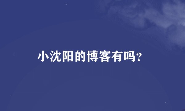 小沈阳的博客有吗？