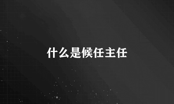 什么是候任主任