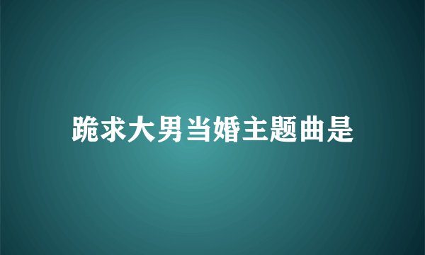 跪求大男当婚主题曲是