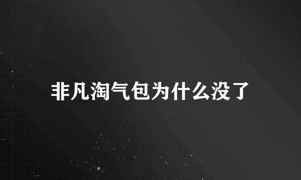 非凡淘气包为什么没了
