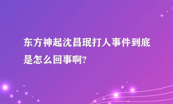 东方神起沈昌珉打人事件到底是怎么回事啊?