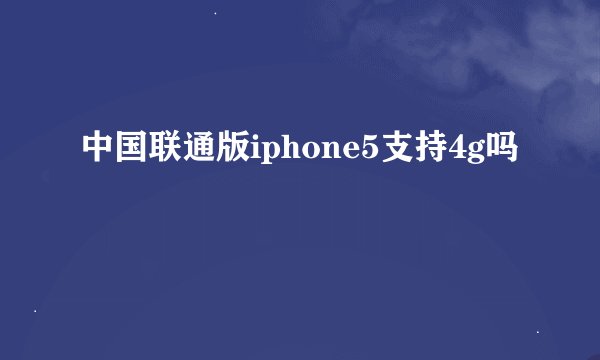中国联通版iphone5支持4g吗