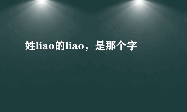 姓liao的liao，是那个字