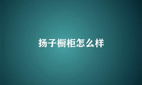 扬子橱柜怎么样