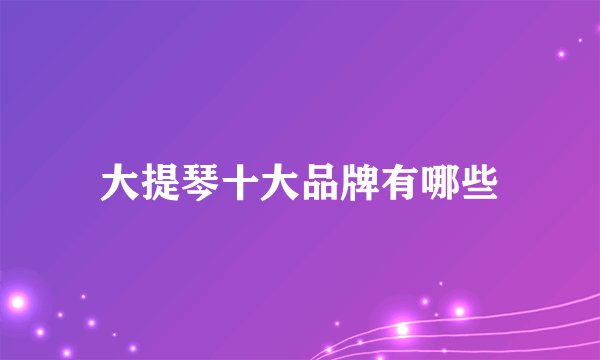 大提琴十大品牌有哪些