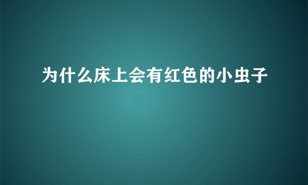 为什么床上会有红色的小虫子
