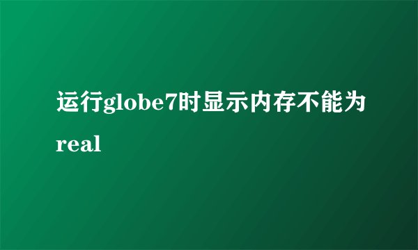 运行globe7时显示内存不能为real