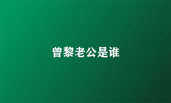 曾黎老公是谁