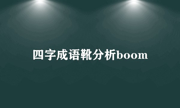 四字成语靴分析boom