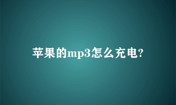 苹果的mp3怎么充电?