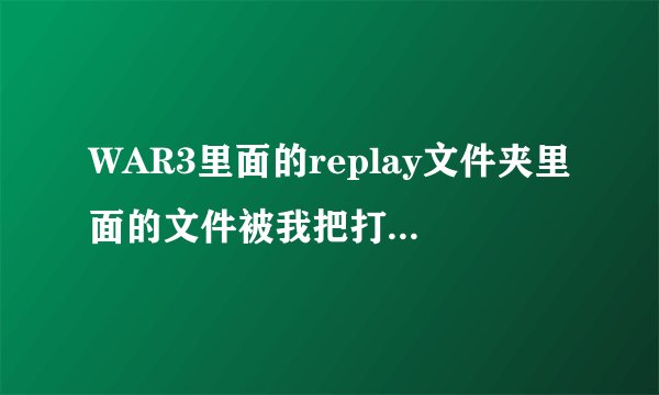 WAR3里面的replay文件夹里面的文件被我把打开方式改了怎么换回来