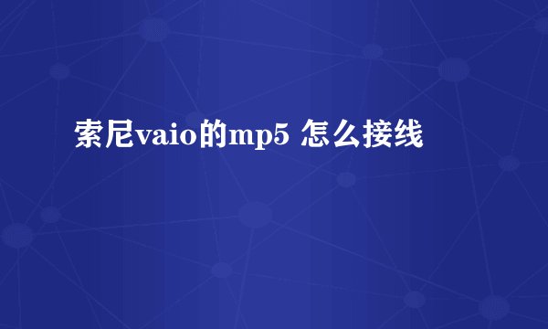 索尼vaio的mp5 怎么接线
