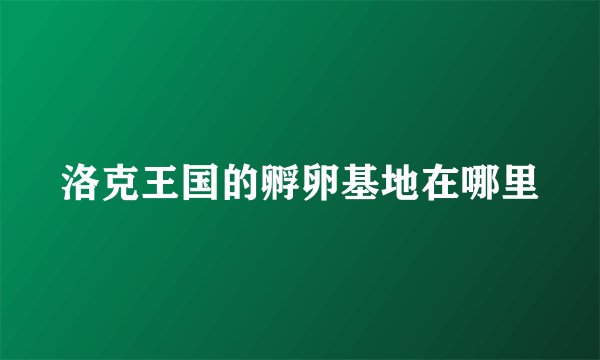 洛克王国的孵卵基地在哪里